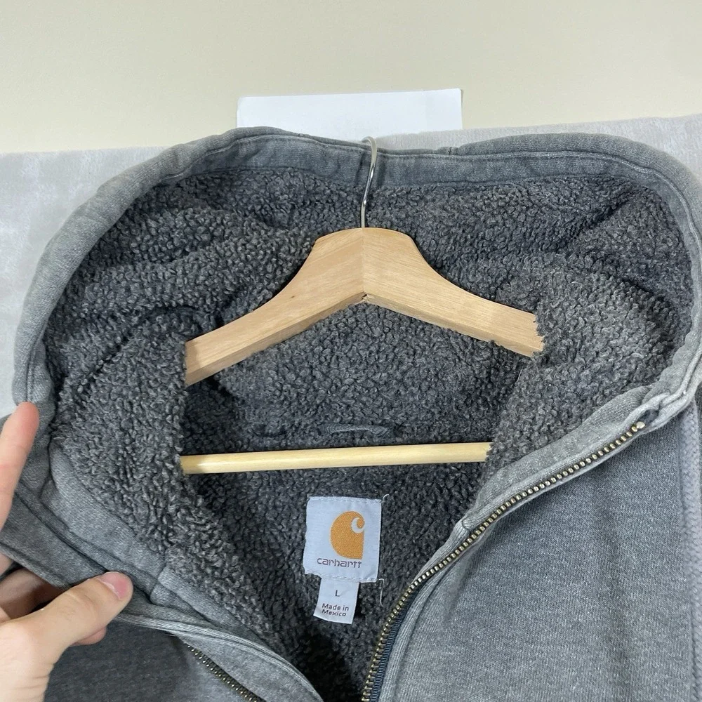 Carhartt Sherpa Lined Hoodie Mens Large Rain Defender Full Zip Jacket 103308